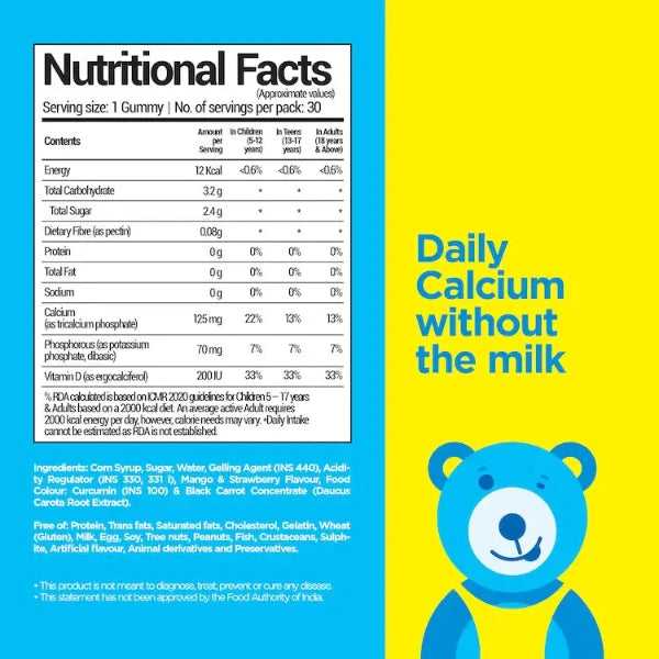 Tasty Calcium Gummies for Kids - NutriBears Nutritional Supplement