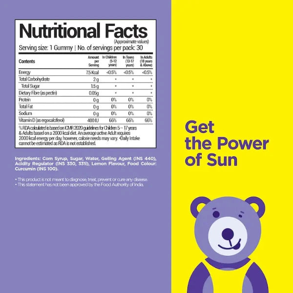 nutribears vitamin d gummies for kids daily supplement 